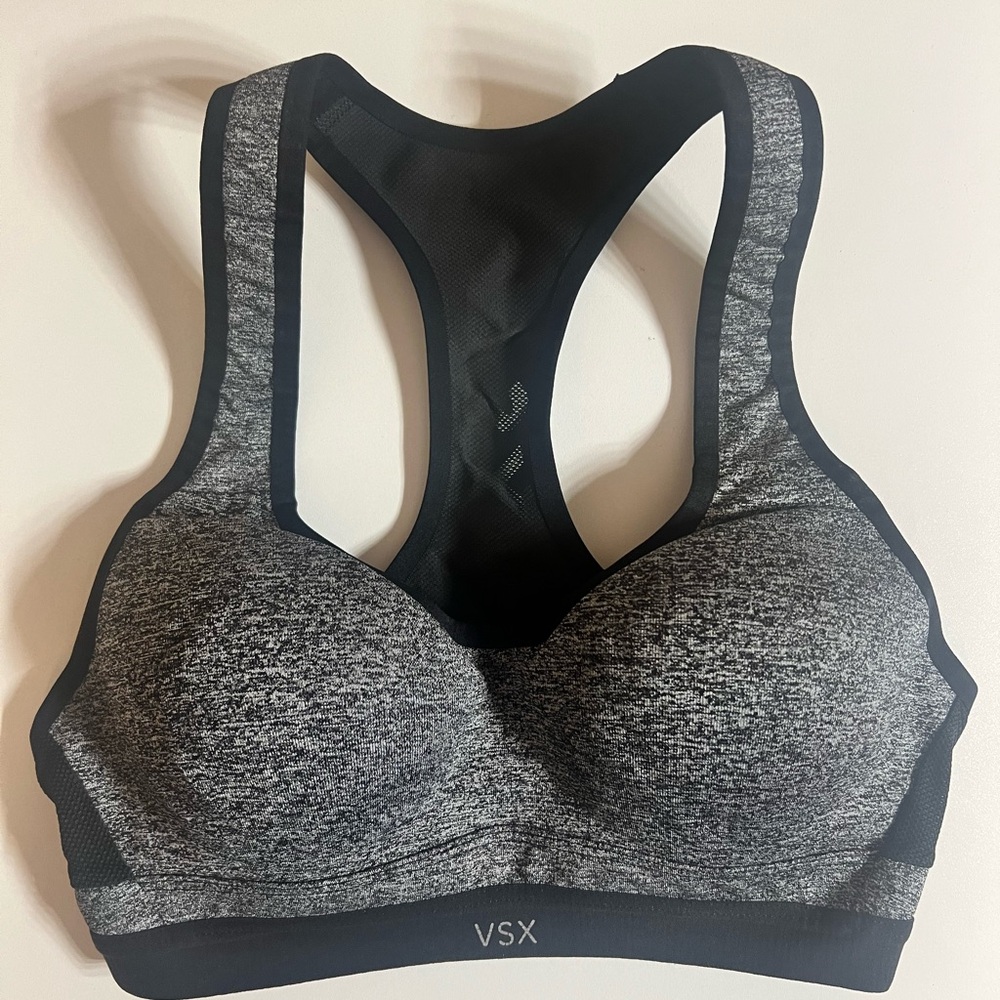 VSX Heathered Black Sports Bra